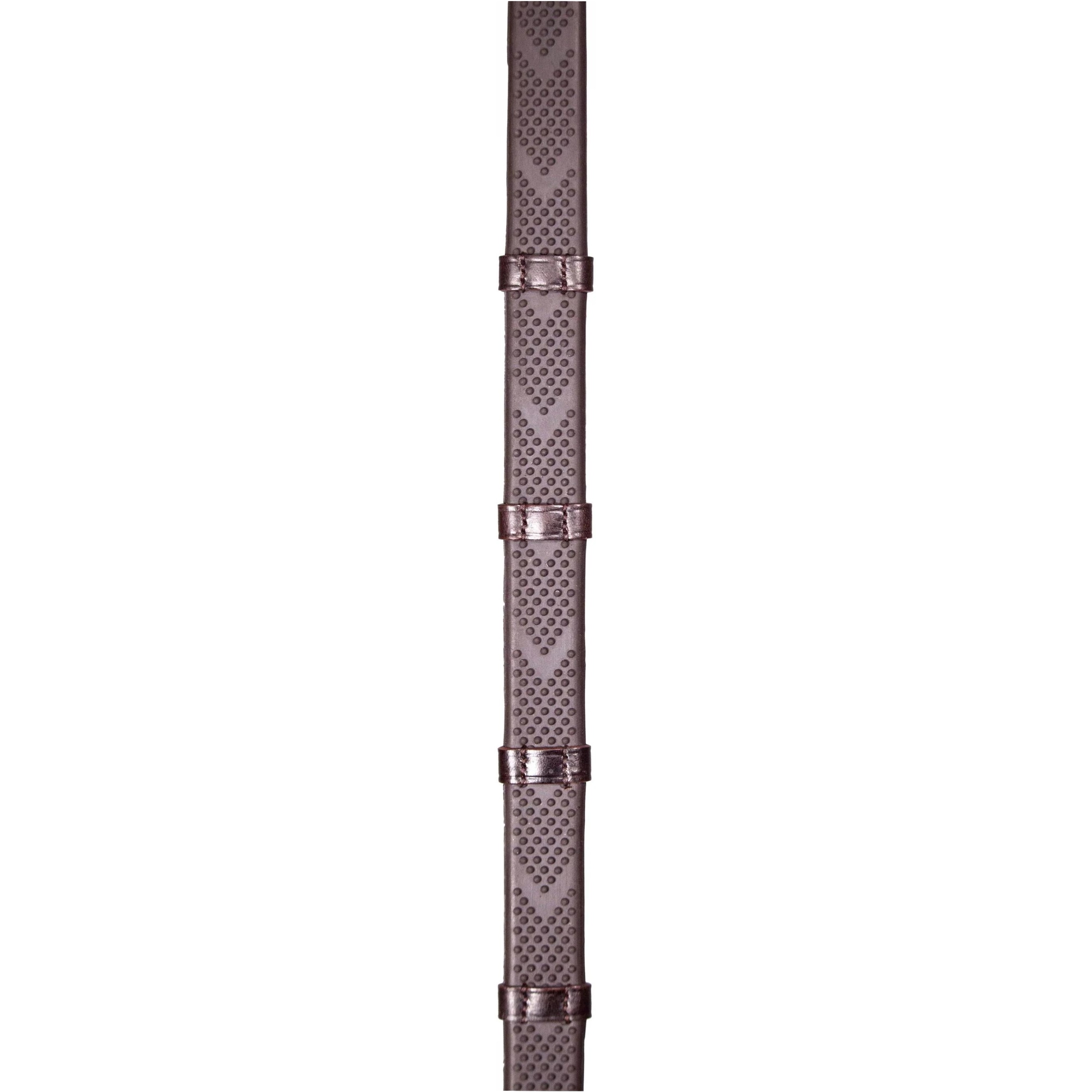 Henry James V-Grip Hybrid Rubber Reins with Leather Stoppers RR1- Brown